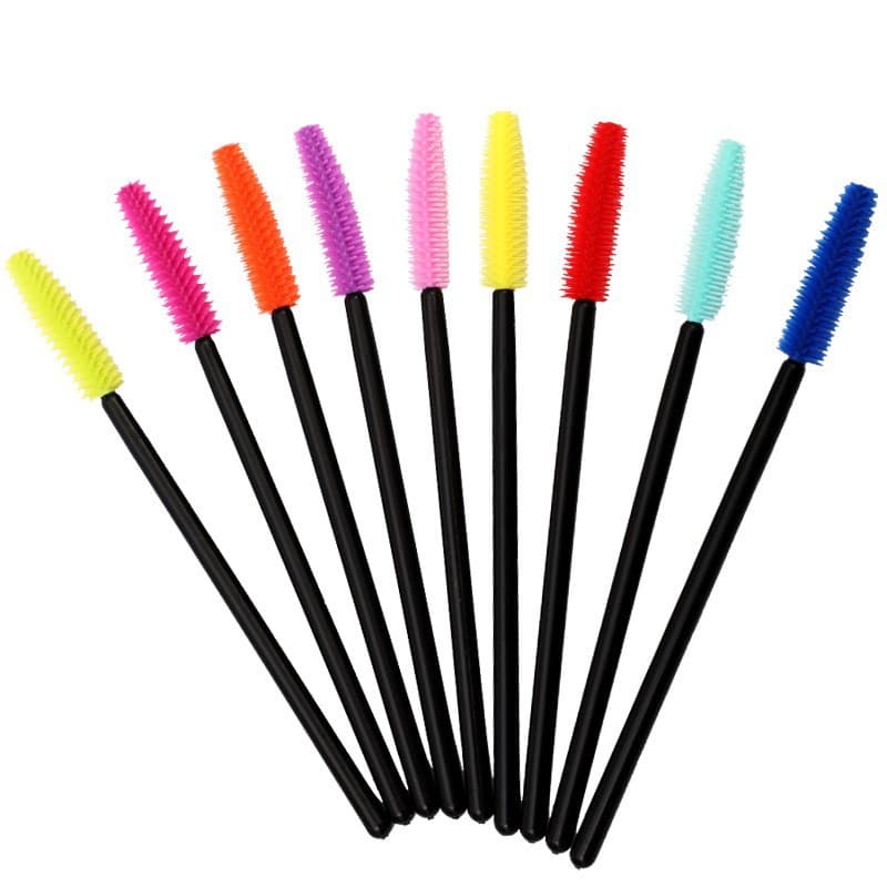 Wholesale black pole silicone brush, portable eyelash curler, eyelash comb, eyebrow comb