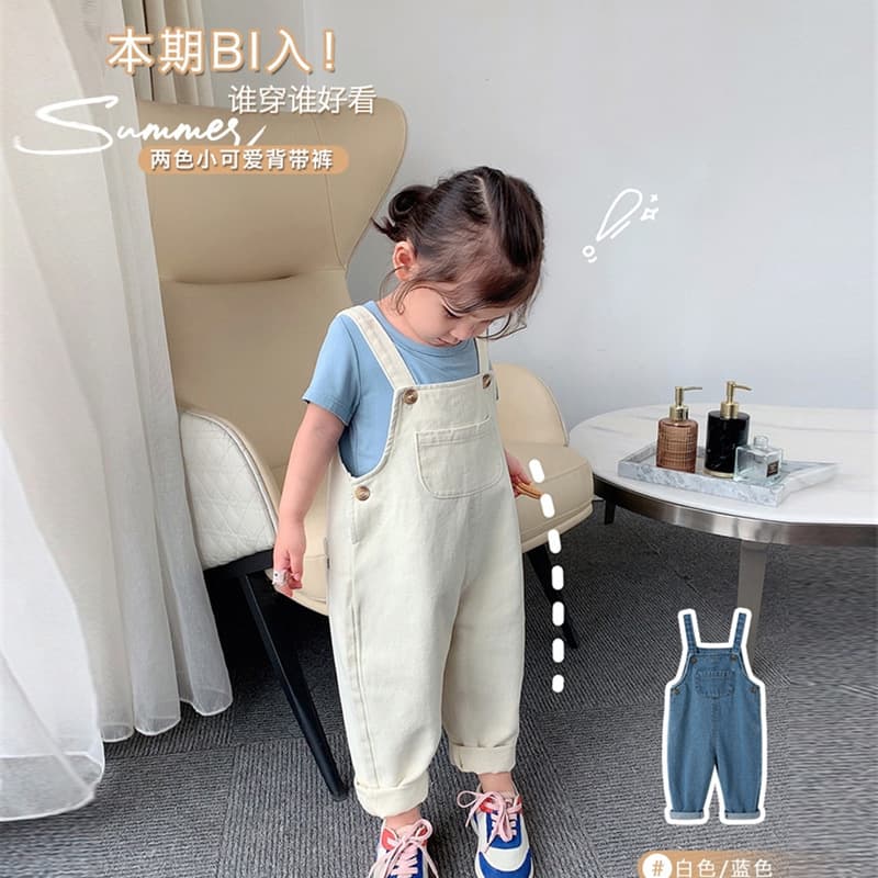 Girls Denim Overalls Kids Summer Long Pants Soft Cotton Korean Style Infant Clothing Toddler Girls Jeans Overalls Kids Fashion