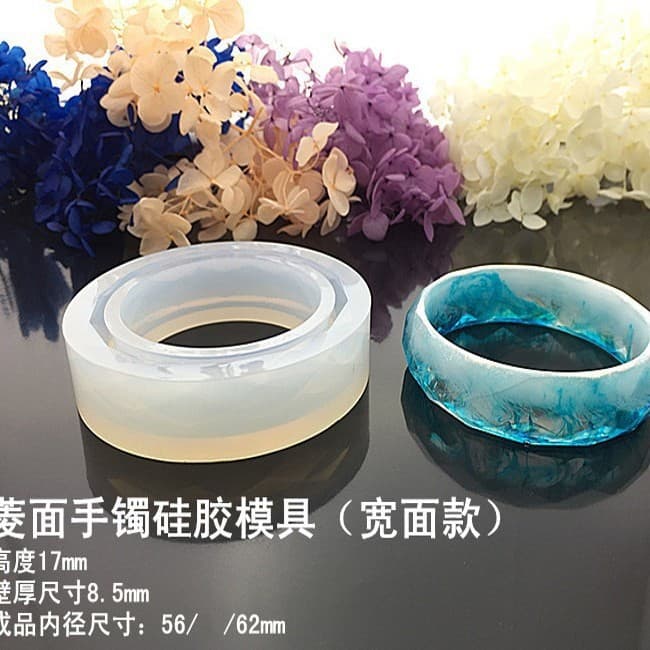 Crystal Resin DIY Diamond Flower Surface Bracelet Mold Jewelry Silicone Mold