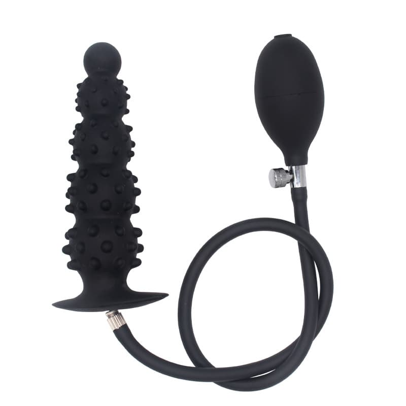 Unisex Prostate Massager Silicone Inflatable Anal Plug for Adults