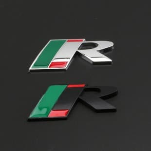 Car Personalized Modification R Emblem XFXKR Car Badge XJL Car Sticker Trunk Lid Metal R Letter Badge Rear Emblem