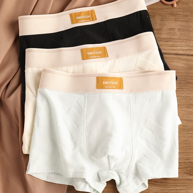 5A Antibacterial Cotton Men's Boxer Briefs, Skin-Friendly, Comfortable, Breathable, Full Cotton, Plus Size, Sports, Teenagers, Four-Corner Pants