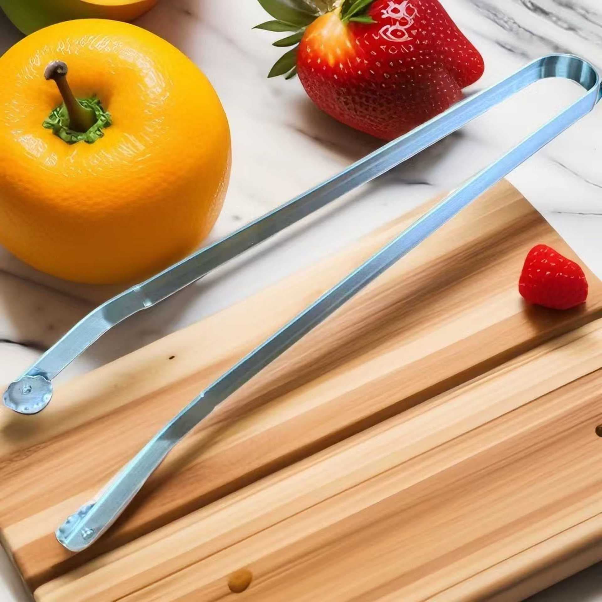 Stainless Steel Kitchen Tongs, Food Tongs, Heat-Resistant, Extended Rotating Tongs for Fried Skewers, Dough Sticks, BBQ, and Grilled Sausages