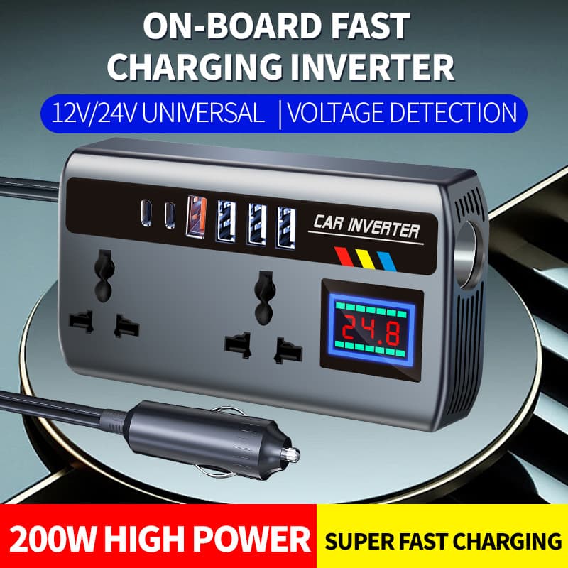 Car Power Inverter 12V 24V Universal to 220V Truck Power Outlet Car Smart Charging Inverter Converter