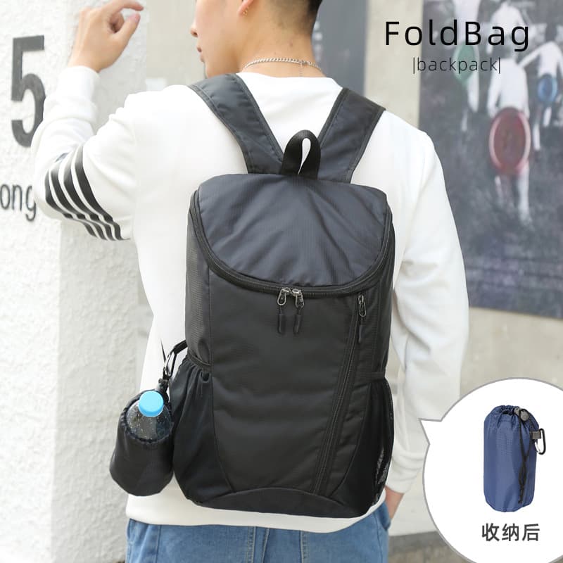 Outdoor foldable backpack, skin bag, customizable for men and women, sports, outdoor travel, gift backpack with printed logo.