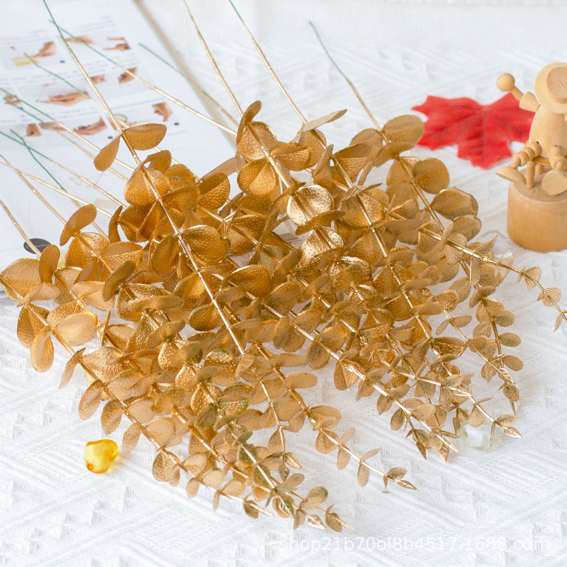 Simulated green plants plastic home cross-border single Eucalyptus props plants artificial flowers flower arrangements bouquets decoration wholesale