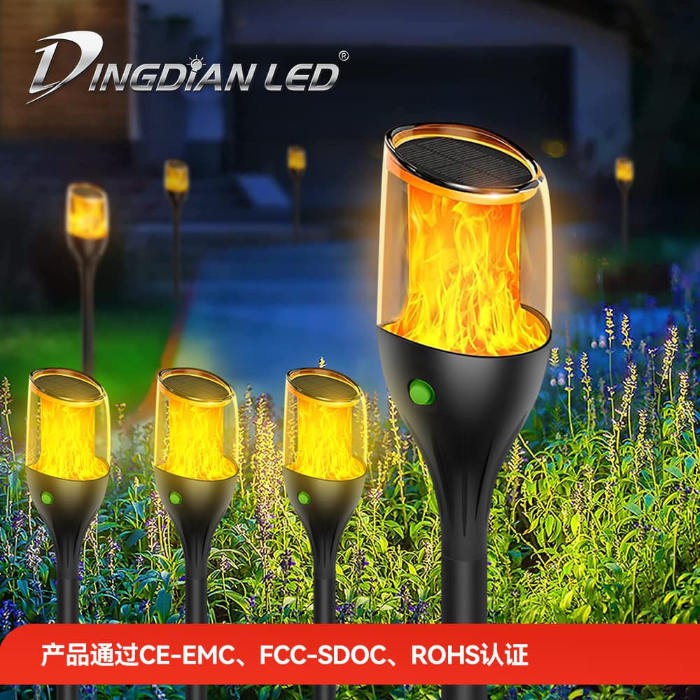 Cross-border outdoor solar ground flame lamp Halloween courtyard lawn landscape lamp LED solar torch lamp