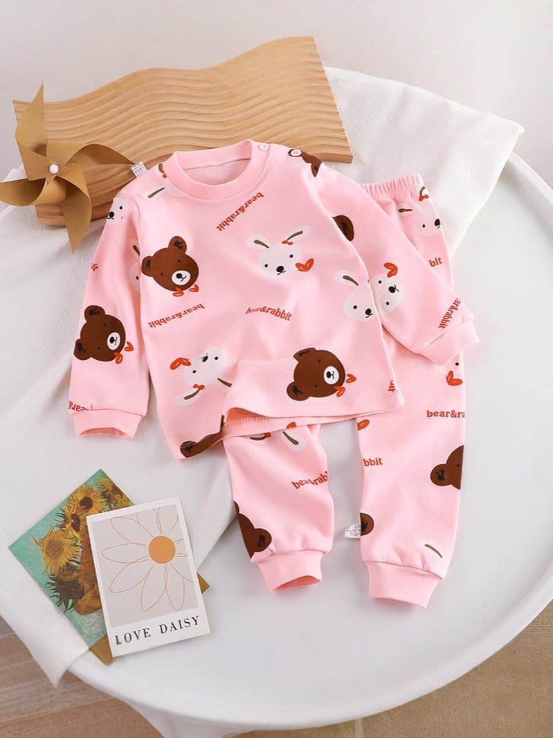 Children's clothing spring and autumn children's underwear set pure cotton autumn clothes boys and girls baby autumn clothes autumn pants pajamas home clothes wholesale