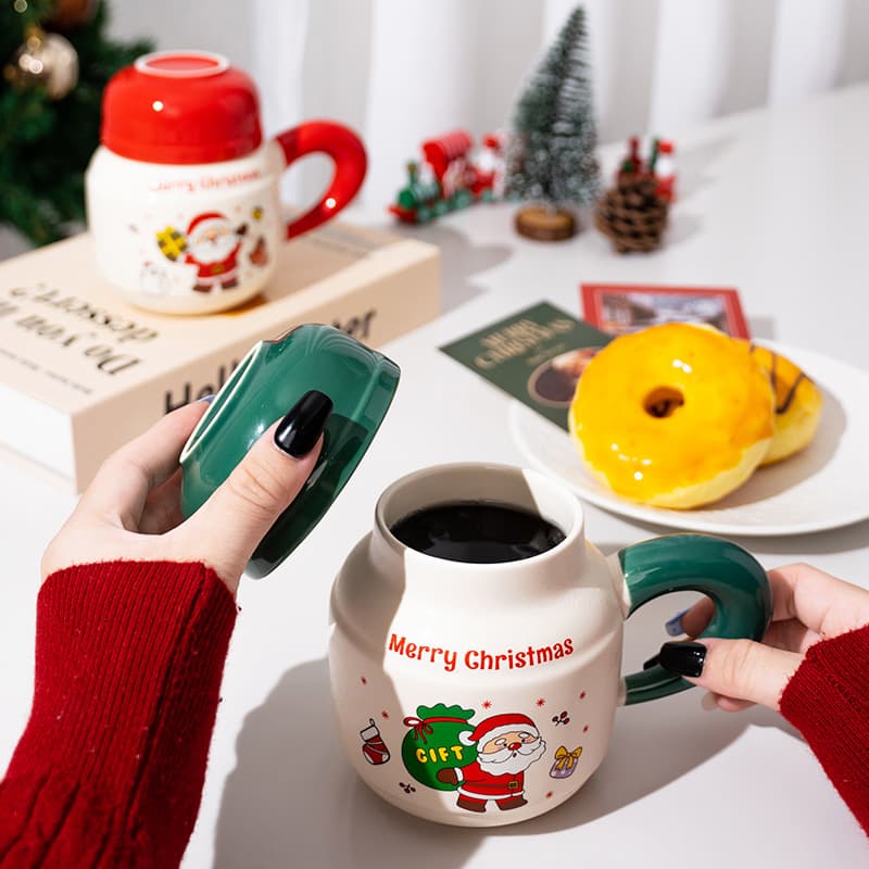 Creative Santa Claus Mug, Christmas Ceramic Cup, High-Value Water Cup, Gift Set, Foreign Trade Cup, Souvenir