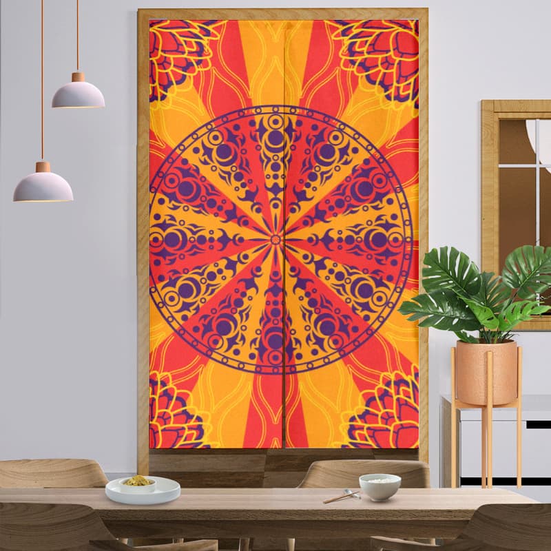 Creative psychedelic series door curtain mandala print kitchen curtain Nordic partition curtain net celebrity hanging curtain without punching