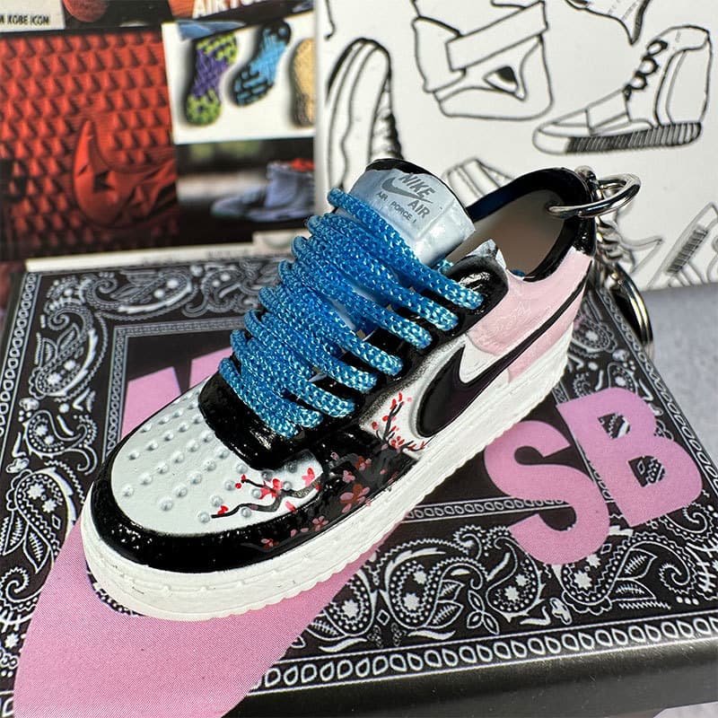 AF1 Air Force Shoe Model Keychain Set Car Bag 3D Shoe Shoe Box Series Gift Accessory Pendant