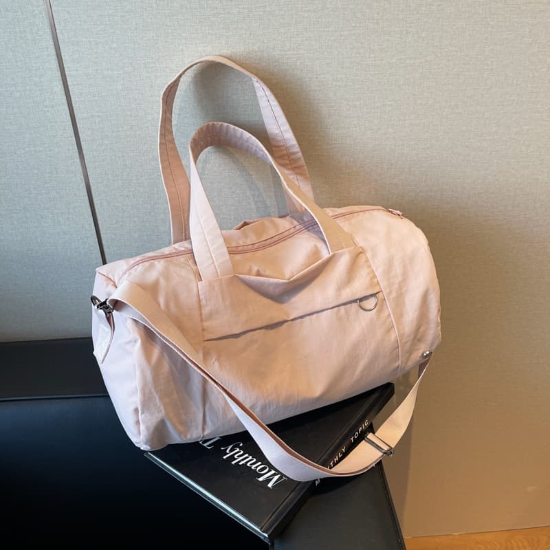 Lulu Waterproof Nylon Fitness Bag Ladies Travel Bag Bucket Type Shoulder Crossbody Bag Large Capacity Travel Luggage Bag