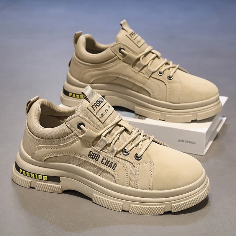 Spring Men's Shoes New Style Breathable Work Site Labor Protection Shoes Men Trendy Versatile Thick-Soled Anti-Slip Casual Dad Fashion Shoes