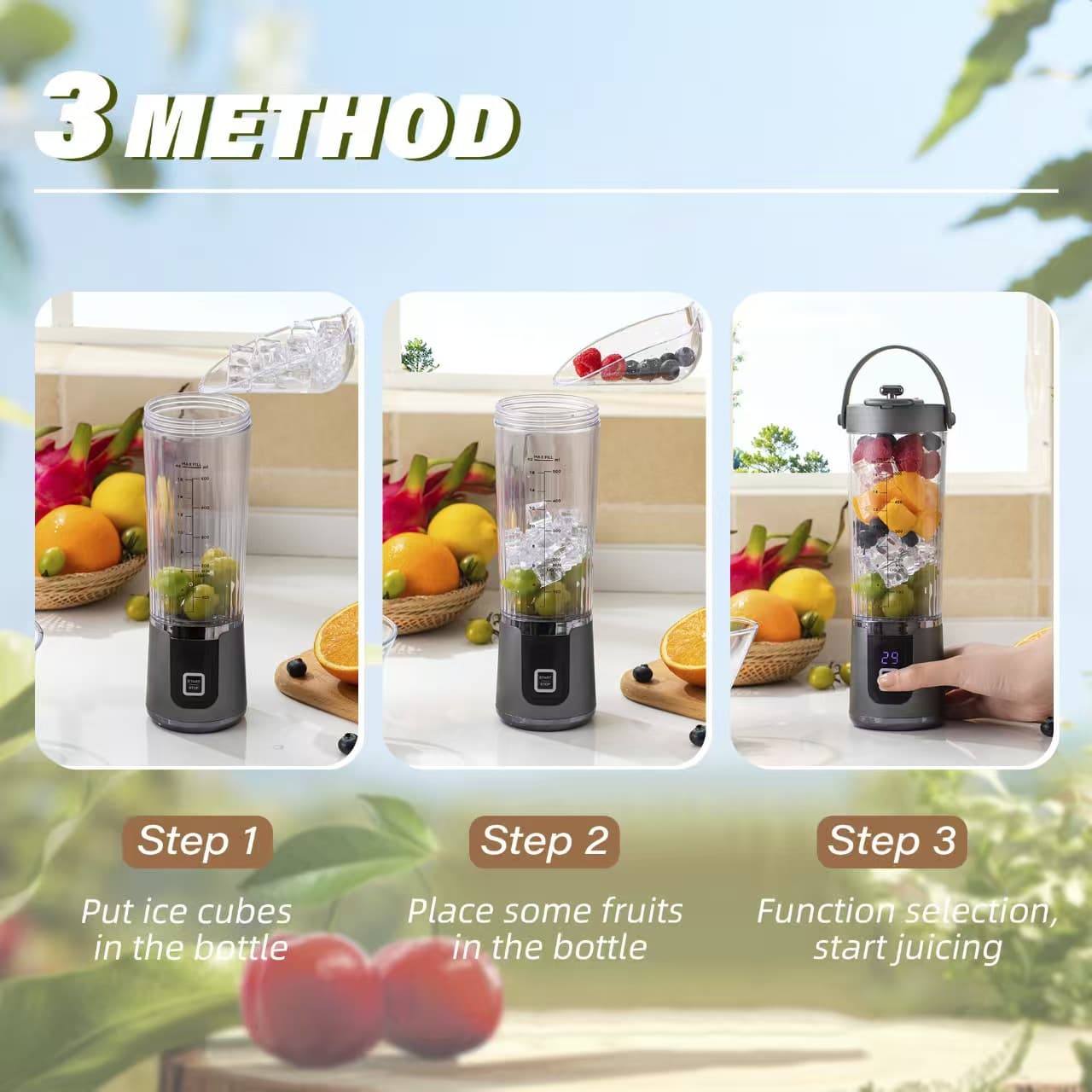 Cross-border New Model Juicer Household Ice Crushing Juice Cup USB Charging Portable Juice Machine Outdoor Travel Cup 10 Blades