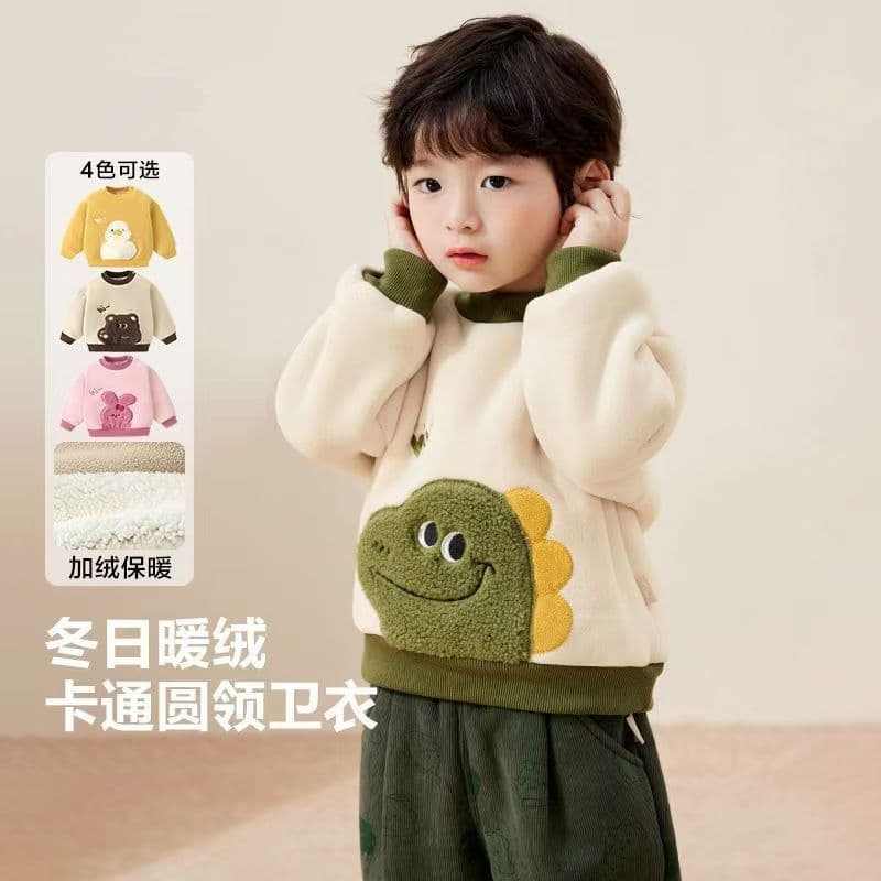 Thick fleece sweatshirt for boys, winter style, baby fleece pullover sweater, children's and baby's winter top.