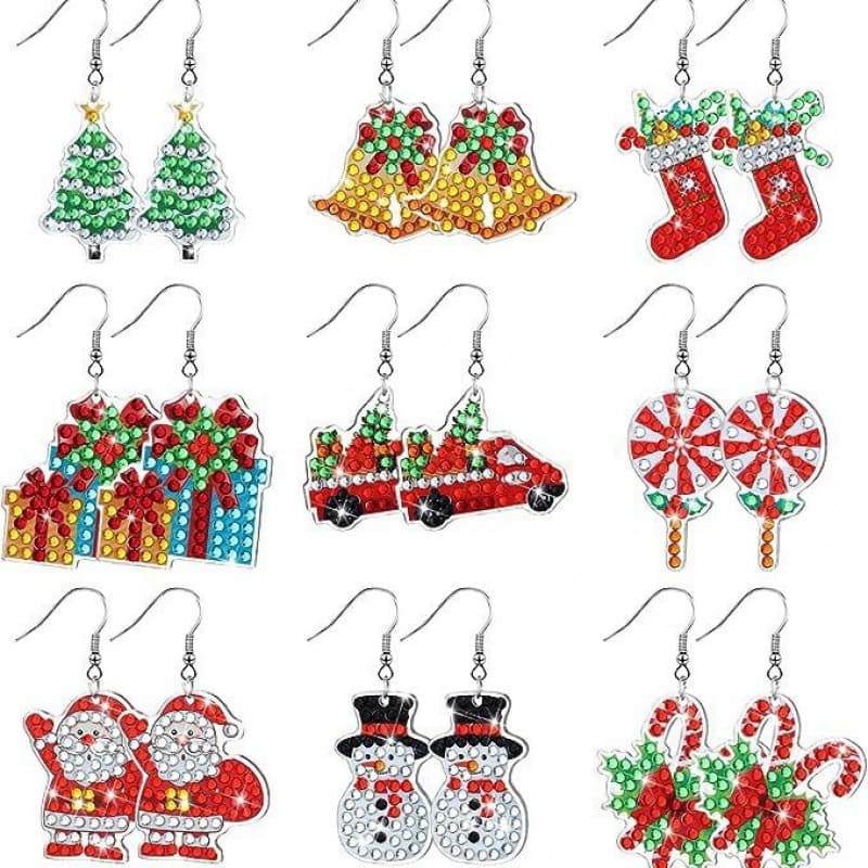 5D5D9 DIY Diamond Painting Earring Making Kit 5D Drop Pendant Diamond Art Earrings Set Bulk Discount Available