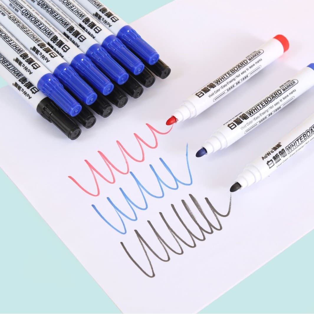 6168 Whiteboard Pen Aowa Whiteboard Erasable and Refillable Colorful Single-Head Whiteboard Pen Kids Education Water-Based Environmentally Friendly Pen