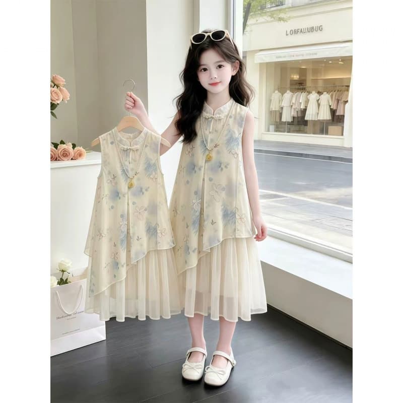 Girls Chinese style dress summer 2026 new children's Hanfu skirt medium and large children's new Chinese style cheongsam skirt for women