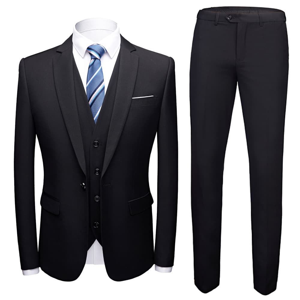 2021 Autumn New Men's Formal Suit Set One-Button Suit Jacket and Trousers Set Best Man