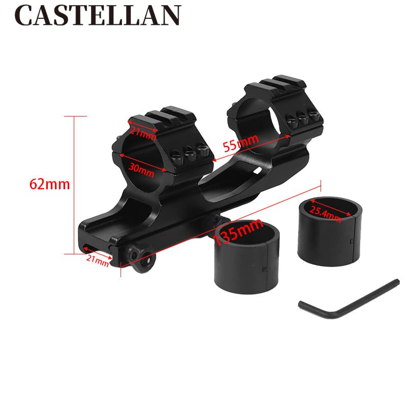 25.4/30mm scope tube clamp, rear extension integrated bracket, one-piece bracket, sight tube clamp, aluminum alloy sight clamp
