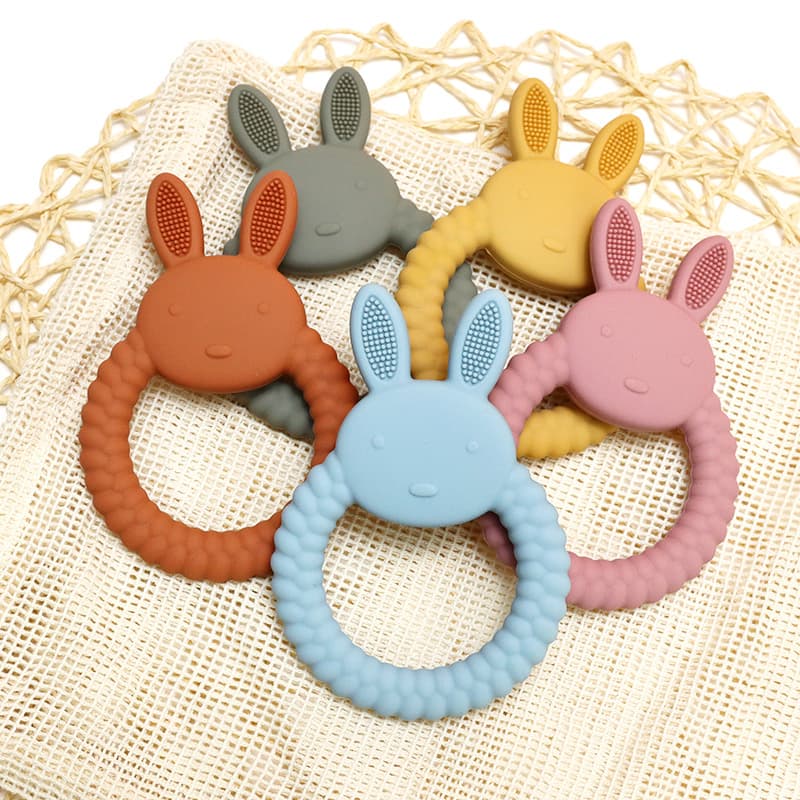 Special Offer: Food-Grade Silicone Teething Toy Rabbit-Shaped Baby Teether, Food-Grade Toy for Teething, Anti-Hand-Eating Toy for Babies