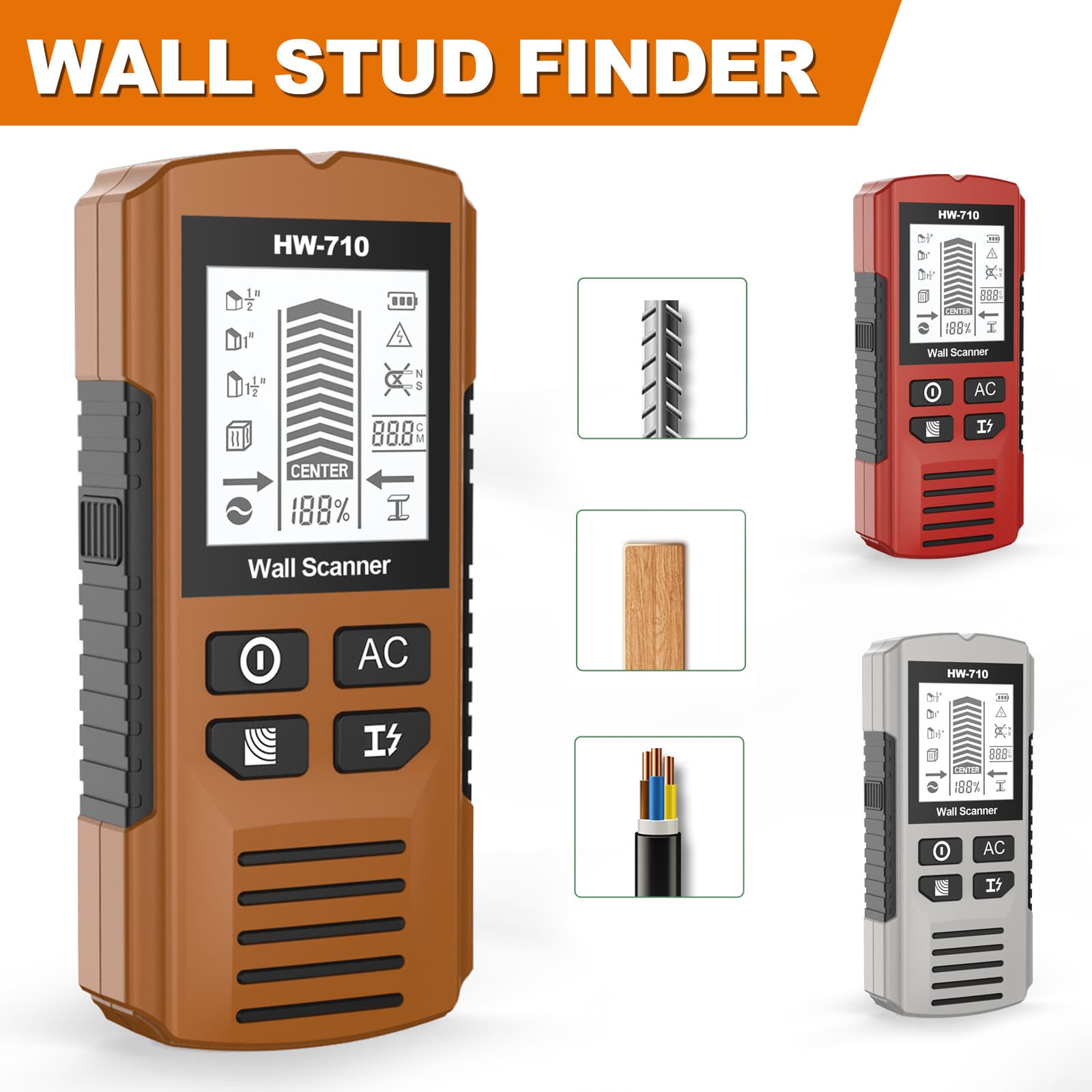 2025 New Cross-border Wall Scanner Multifunctional Metal Detector Stud Finder for Drilling, Wire and Stud Detection