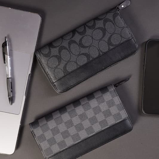In Stock Checkered Handbag Men's Coin Purse Business Casual Large Capacity Men's Fashionable Clutch Bag Men's Cross-Border New Style
