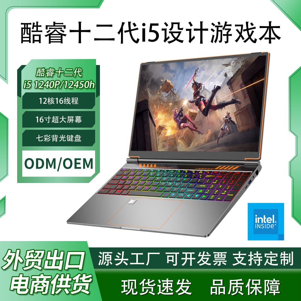 12-Core Metal Laptop Intel Core i5-1240P High-End Business Office Gaming Laptop