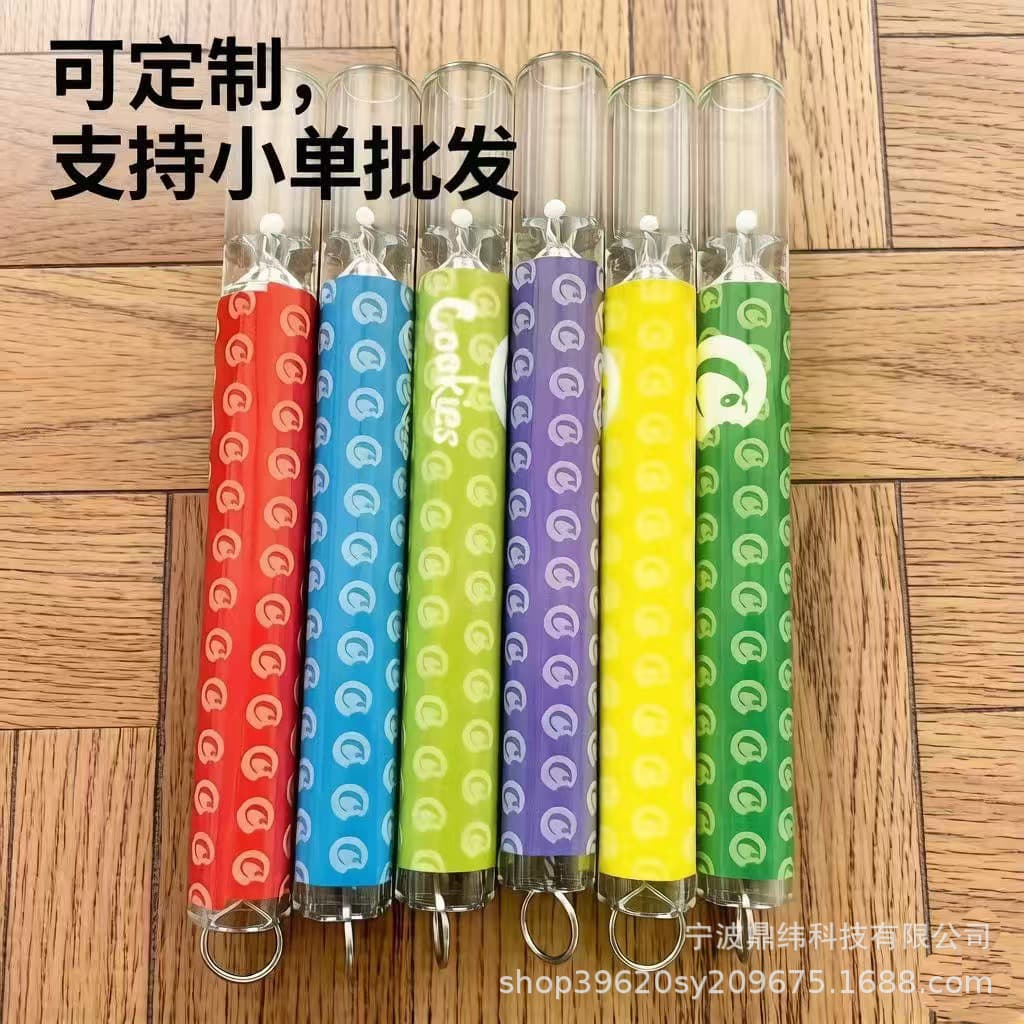 Factory-supplied transparent glass straw, glass smoke pipe, glass OG pipe with new decal sticker design