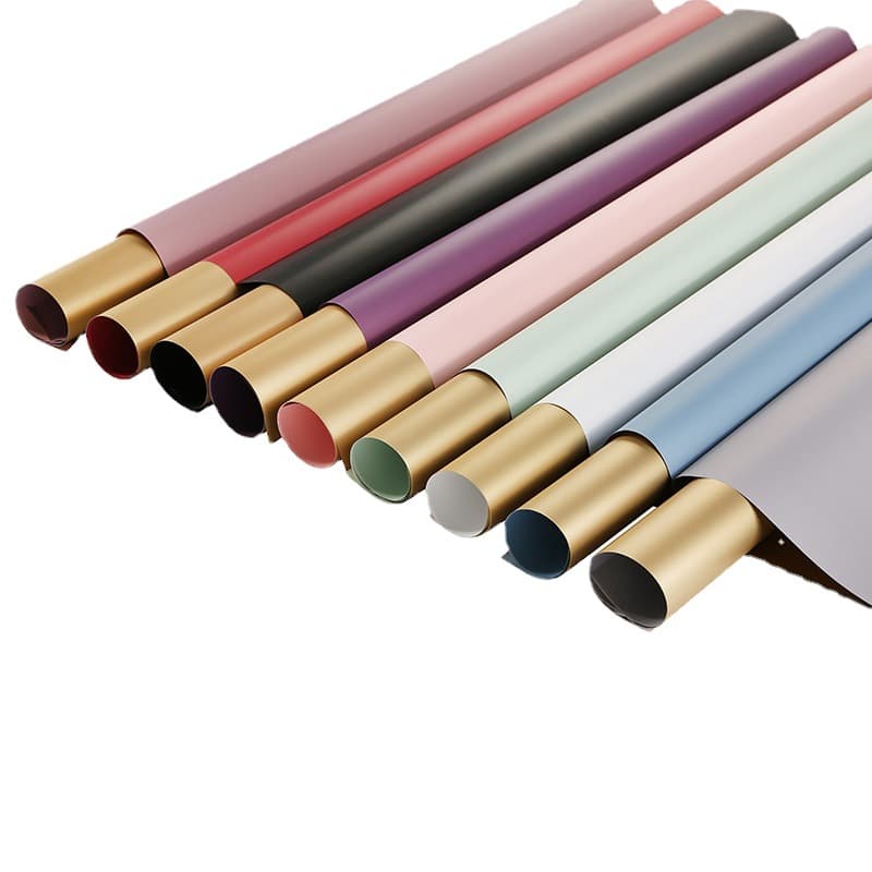 New Luxury Double-Color European Style Foil Paper for Bouquet Packaging Florist Shop Materials Lightweight Elegant