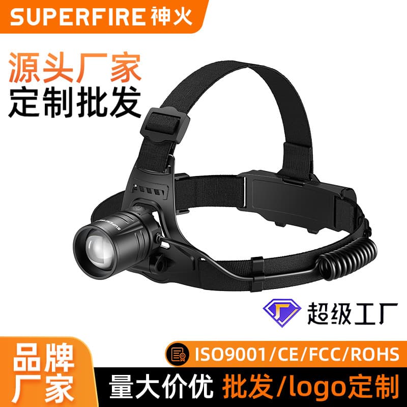 Custom Shenghuo HL77 Sensor Headlamp Outdoor High Brightness Long Throw Long Battery Life Rechargeable Adjustable Focus LED Headlamp