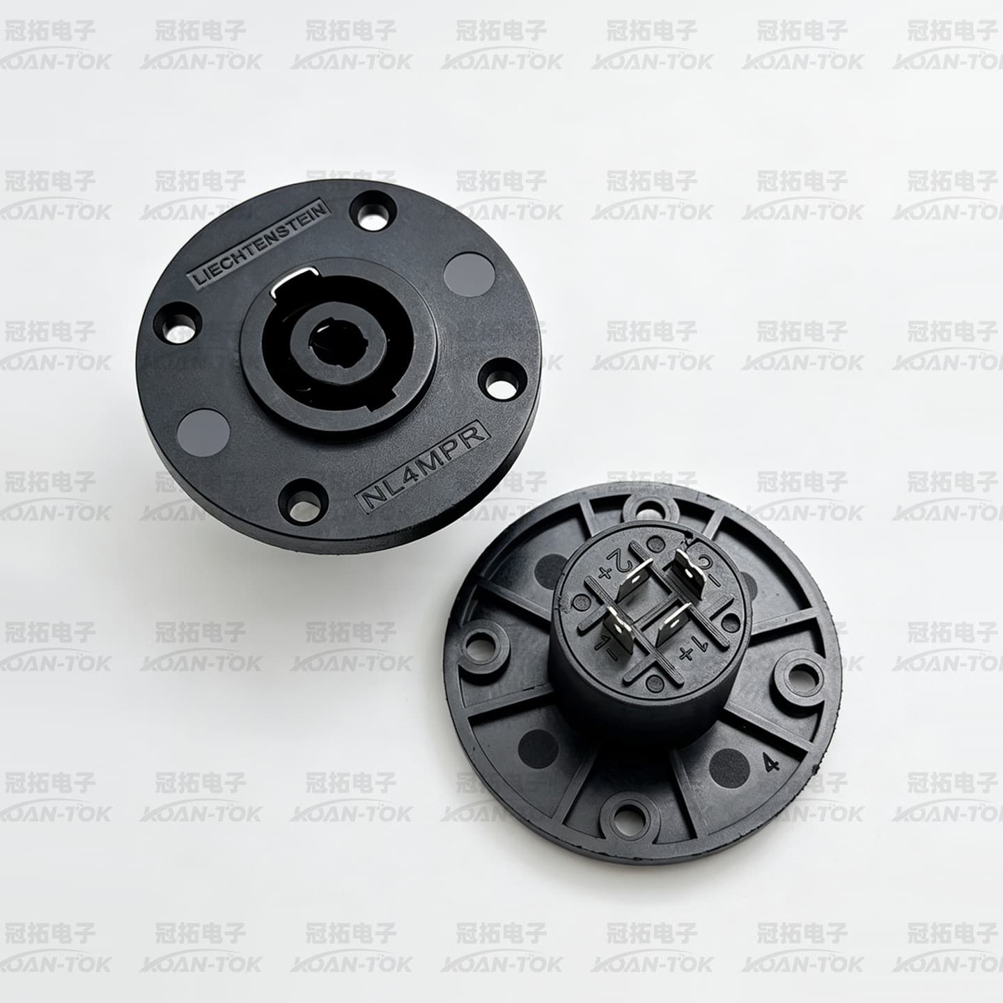 Four-core speaker socket female socket, audio amplifier XLR ohm socket, 4-core professional socket, copper pin large round socket