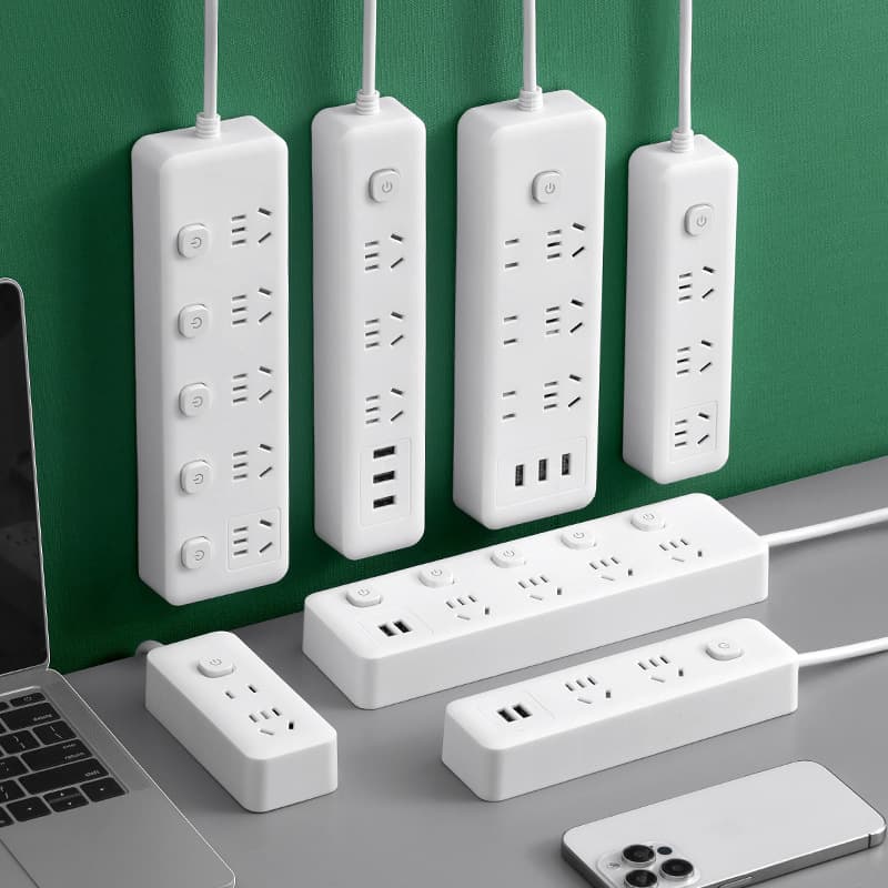 Home Smart Multi-Outlet Socket, Encrypted USB Port Power Strip, Office High-Power Pure Copper Multi-Switch Wiring Board