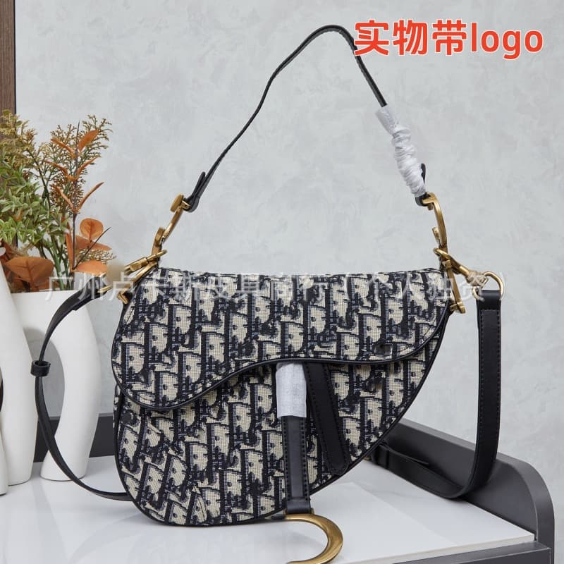 Cross-border New Classic Monogram Embroidered Saddle Bag Fashion Versatile Print Shoulder Crossbody Women's Bag