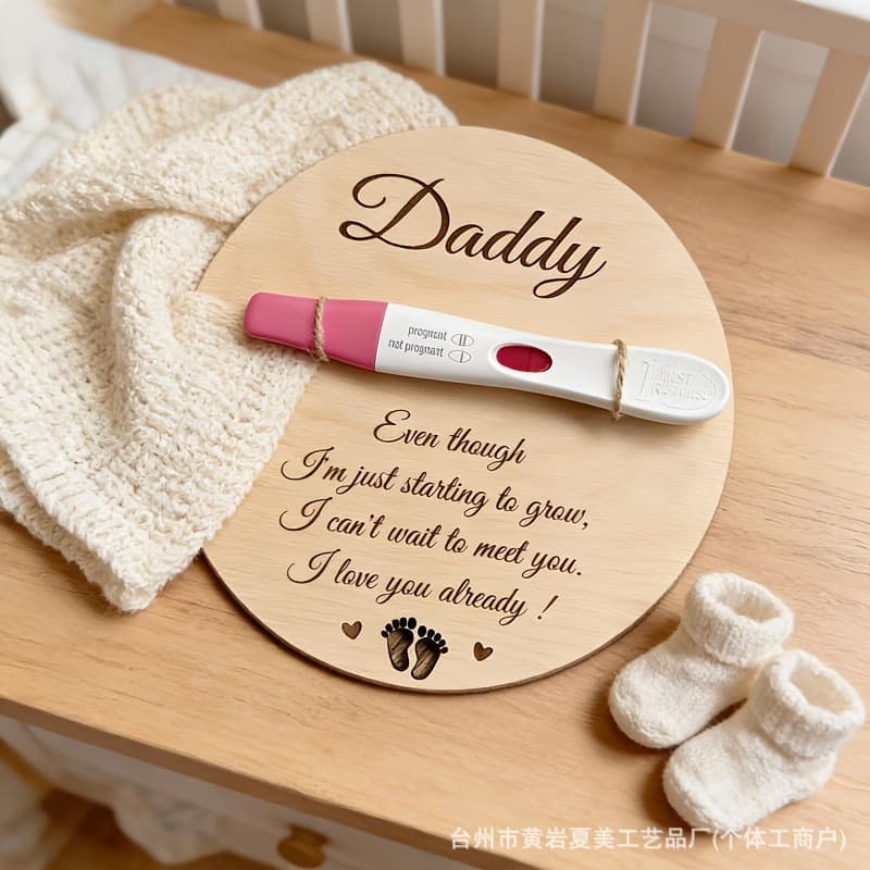 Wooden Pregnancy Announcement Sign, Expectant Father Surprise Gift, Photo Prop Newborn Arrival Announcement Decorative Sign