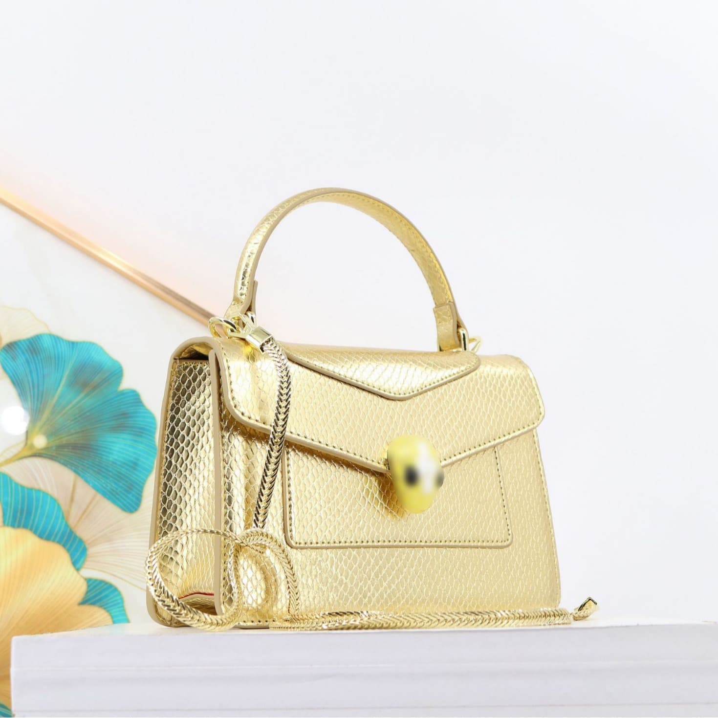 Cross-border Women's Bag High Quality Small Snake Print Handbag European and American Chain Crossbody Flap Bag Ladies Handbag