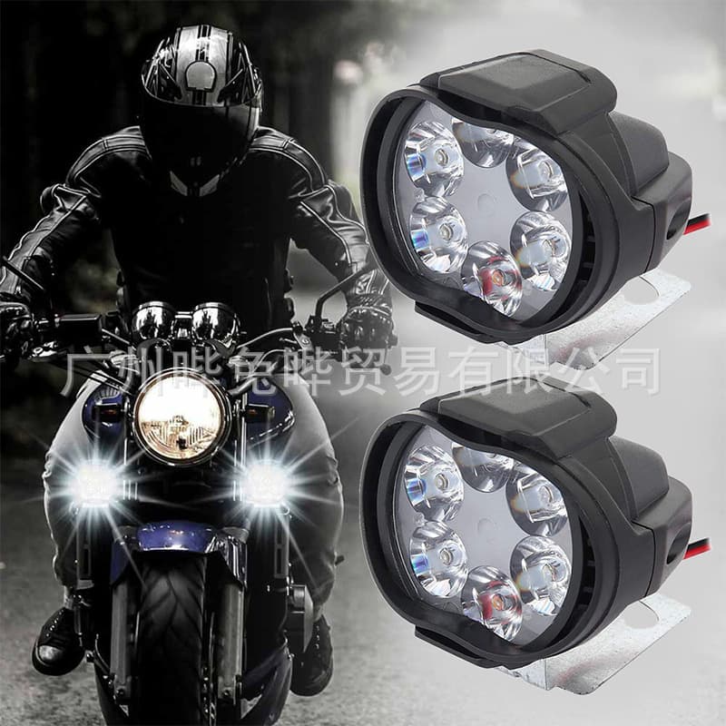 Motorcycle electric car 6LED spotlight external motorcycle headlight car auxiliary LED headlight fog lamp Universal