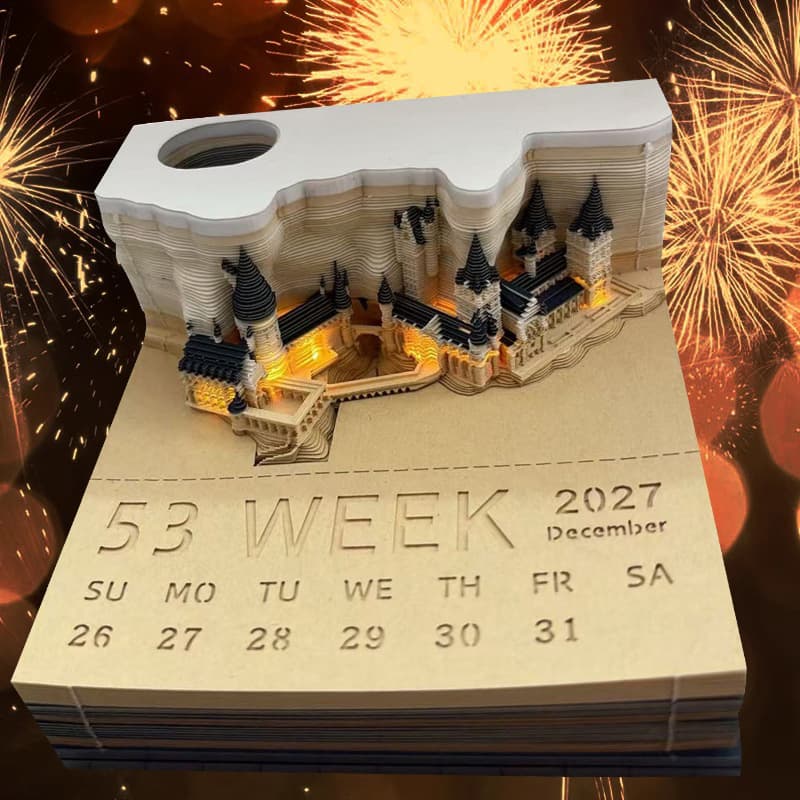 3D Layered Paper Carving 2027 Calendar Creative Paper Brick Desk Decoration Tear-Off Note Pad