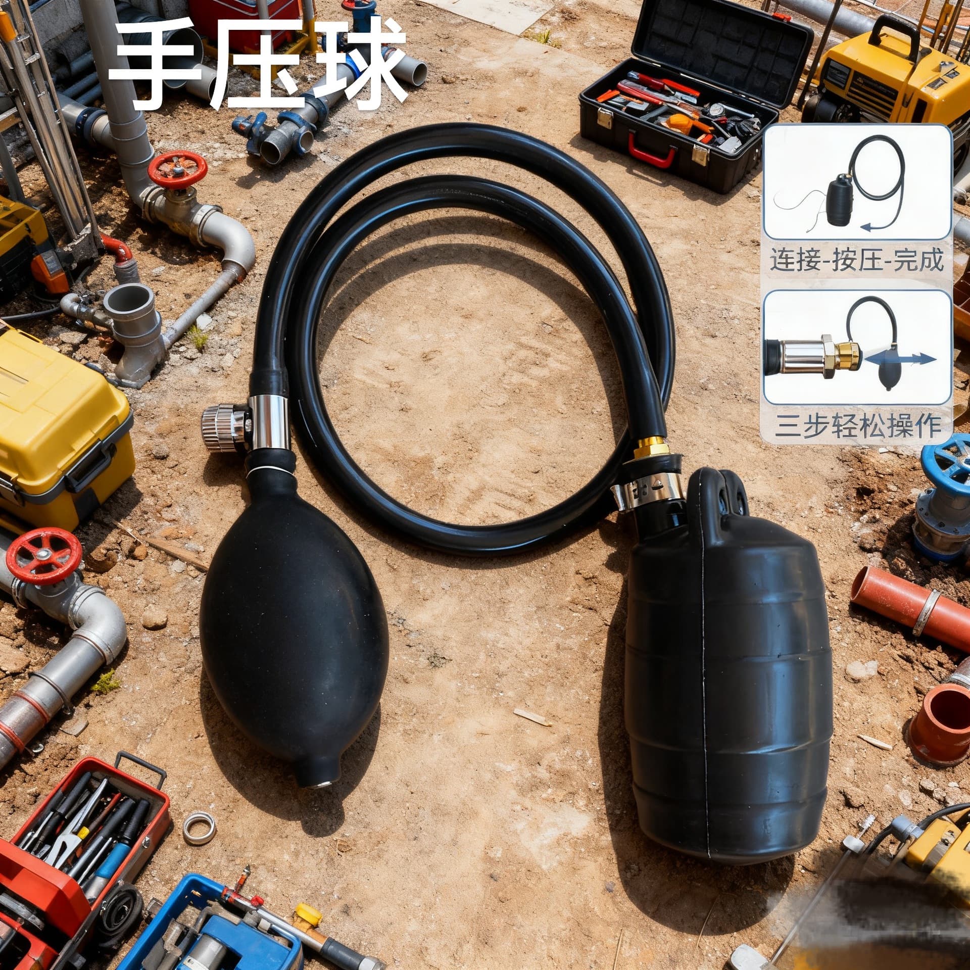 Hand-Pressurized Water Stopping Balloon - Manual Inflation Water Sealing Balloon