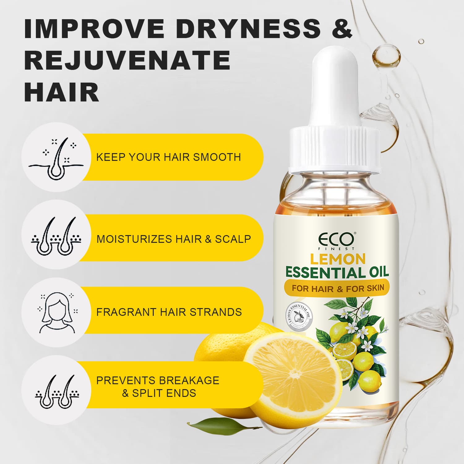 All-English Lemon Essential Oil Body Cleansing Air Aromatherapy Essential Oil Cross-Border