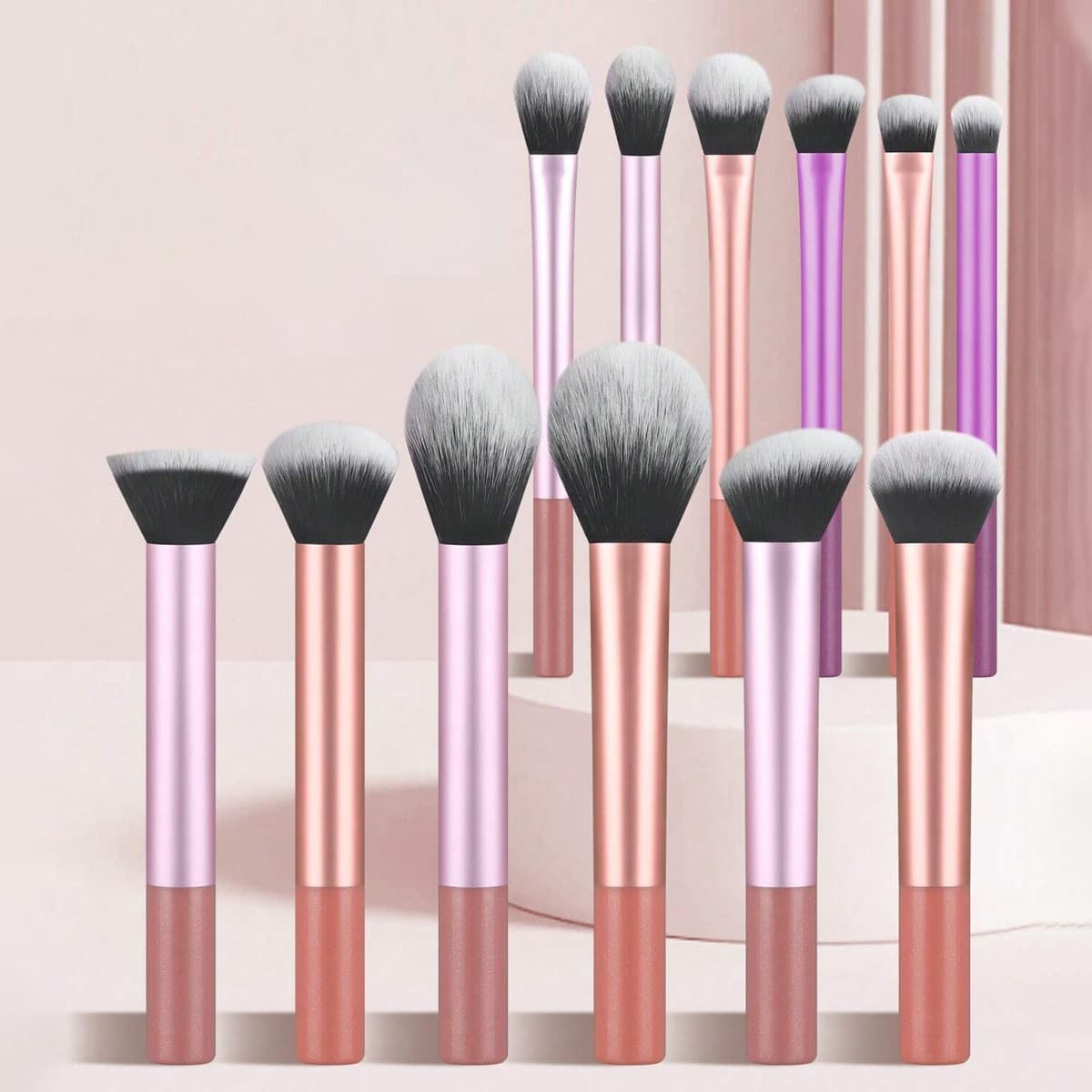 12 long tube makeup brush set, complete set of loose powder brush, concealer brush, eye shadow brush, source factory ready-made beauty brush set