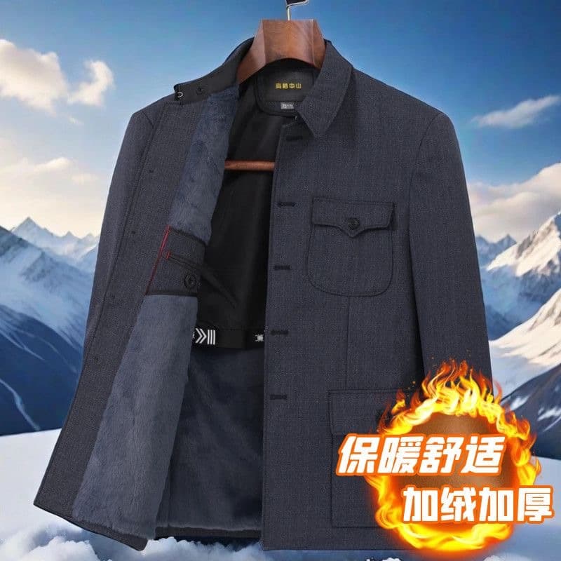 Dad Coat Men Autumn Winter Jacket Men's Top Loose Business Casual Elderly Zhongshan Suit Grandpa Outfit