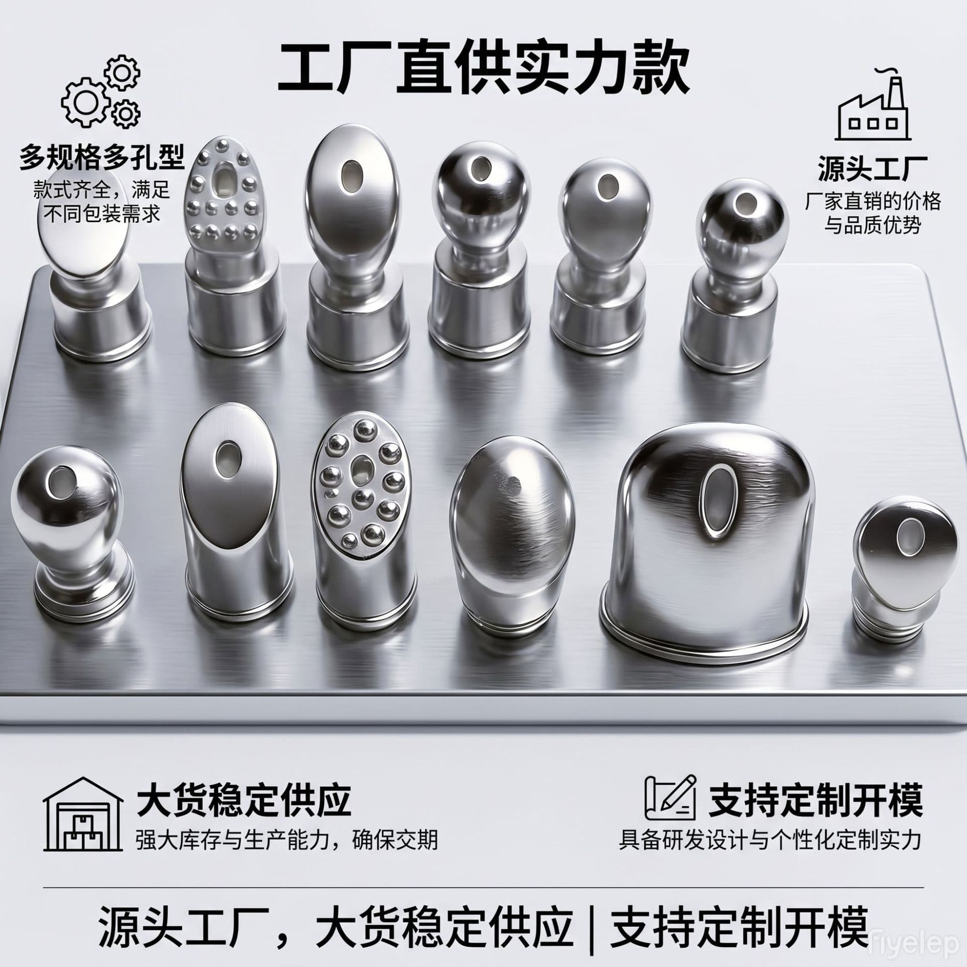 Eye Cream Massage Head Tube Metal Massage Head Lipstick Eye Cream Nail Eye Cream Import Head Vibrating Zinc Alloy Metal Head