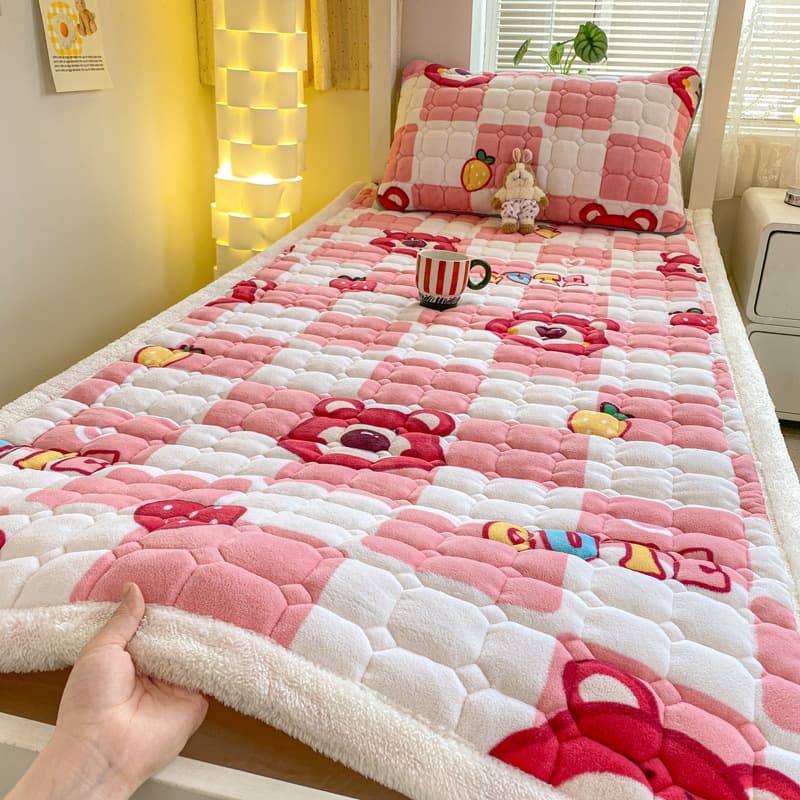 Winter New Three-Layer Milk Fleece Student Dormitory Soft Mattress, Bunk Bed Mattress, Warm Single Floor Bed Mattress