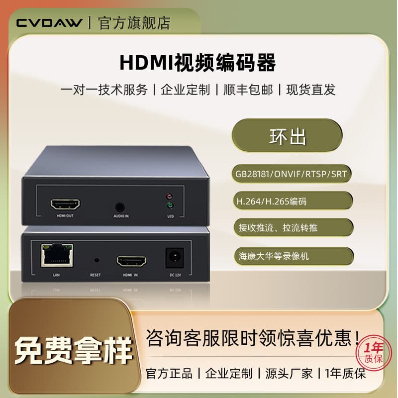 HDMI HD Encoder HDMI Loop-Out H265 ONVIF PC Surveillance Live Streaming to DVR Recording