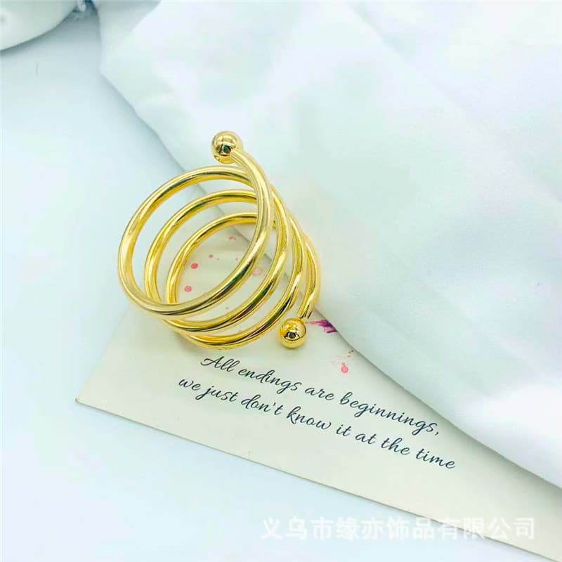 Napkin fastener ring, metal European-style napkin ring, wholesale for Western restaurants and hotels, light luxury tableware in gold