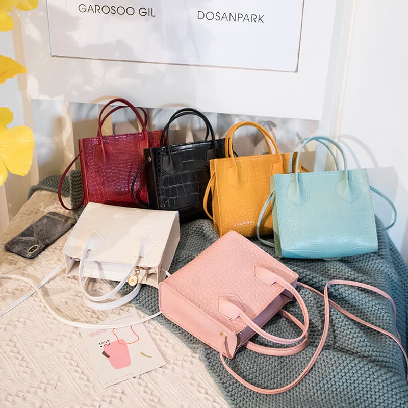 Women's Handbag 2024 Spring/Summer New Trend Fashionable Fresh Crocodile Texture Tote Bag Shoulder Crossbody Bag Wholesale
