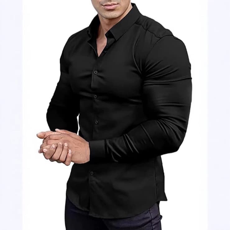 High Elasticity Men's Shirt No-iron Anti-wrinkle Seamless European Size Cross-Border Best-Selling Male Fashion Clothing