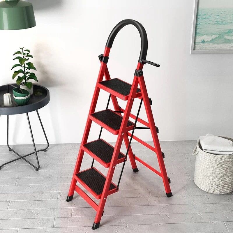 Multi-Function Mobile A-Frame Ladder Telescopic Ladder 4-Step 5-Step Indoor Ladder Home Folding Ladder Thickened Steel