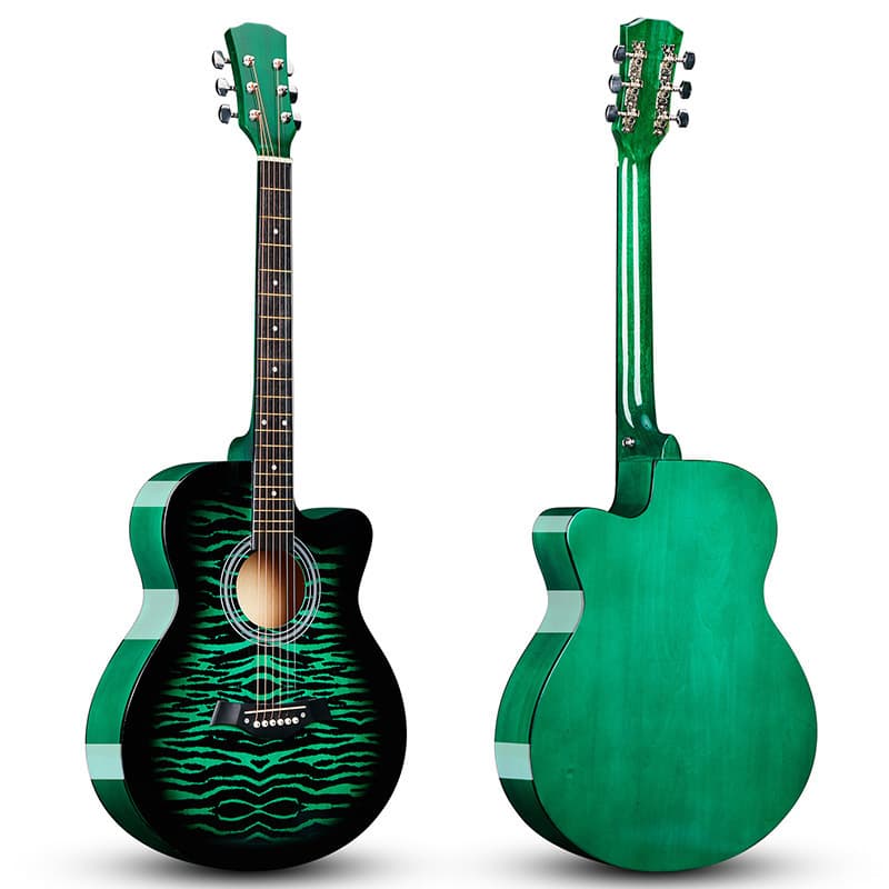38-inch 40-inch Guitar Tiger Pattern Factory 40-inch Full Basswood Glossy Folk Acoustic Guitar OEM